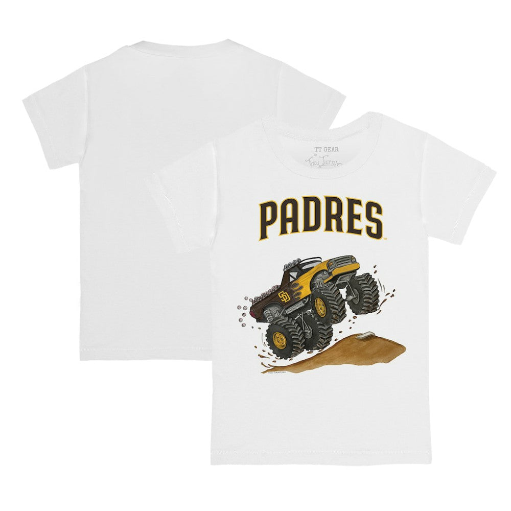 White San Diego Padres Tiny Turnip Youth Monster Truck T-Shirt
