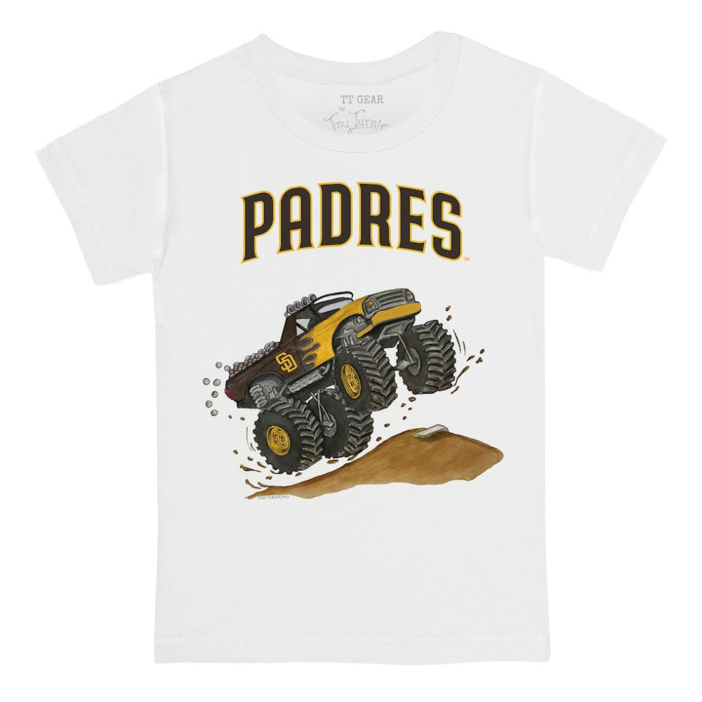 White San Diego Padres Tiny Turnip Youth Monster Truck T-Shirt