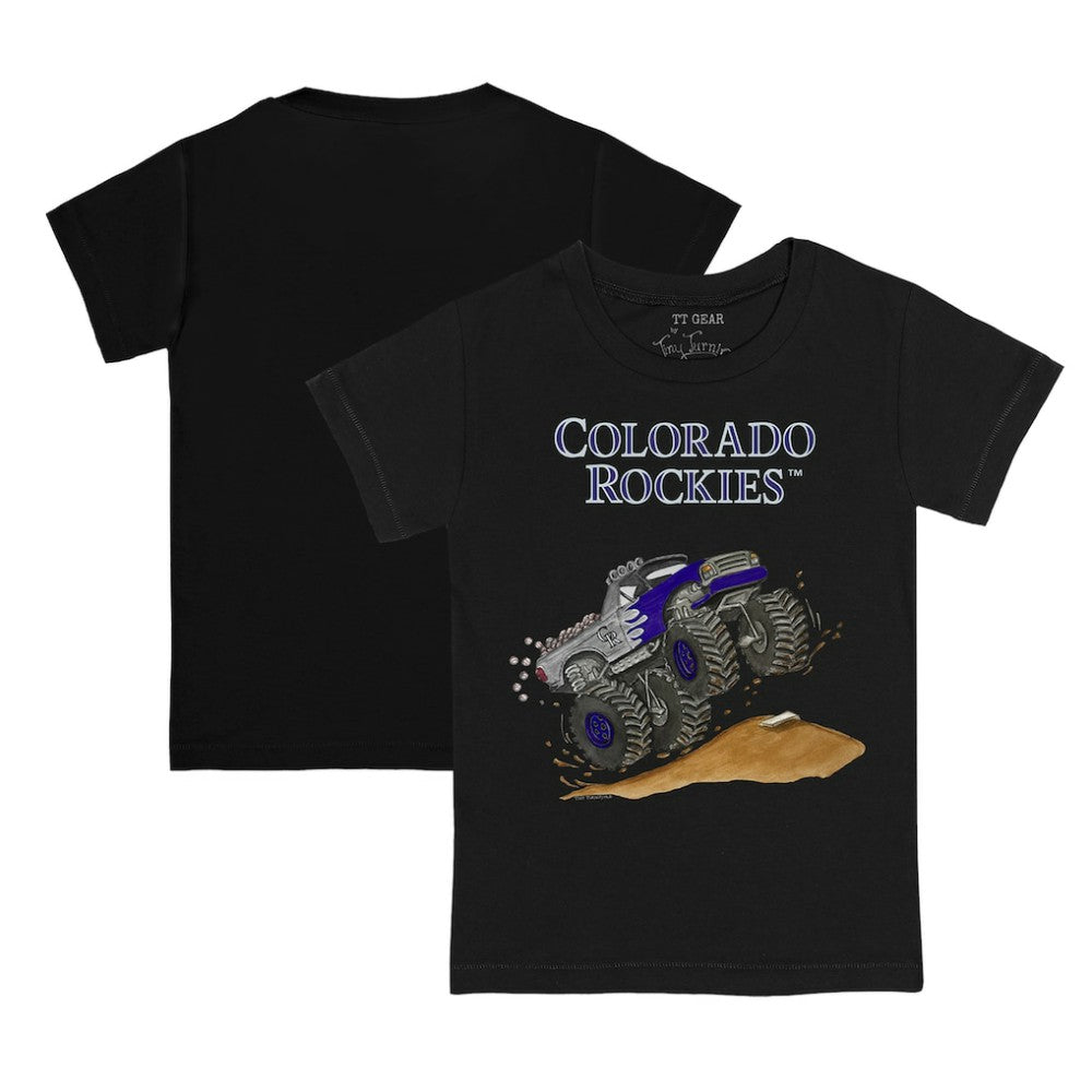 Black Colorado Rockies Tiny Turnip Youth Monster Truck T-Shirt