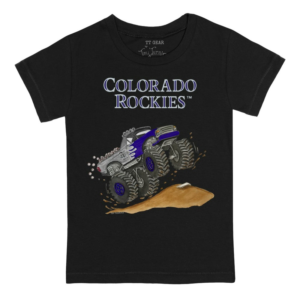 Black Colorado Rockies Tiny Turnip Youth Monster Truck T-Shirt