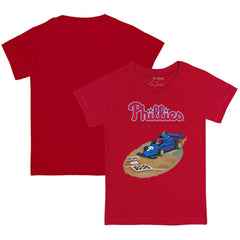 Red Philadelphia Phillies Tiny Turnip Youth Race Car T-Shirt
