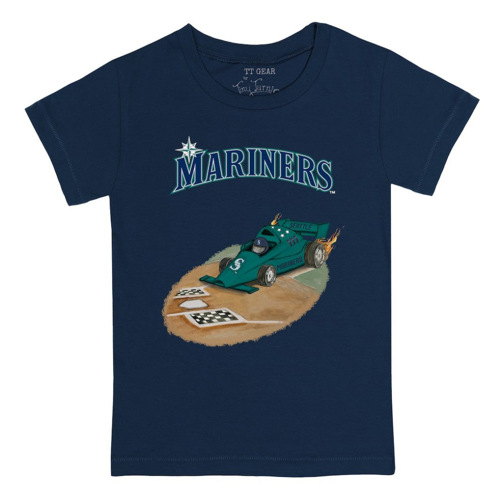 Navy Seattle Mariners Tiny Turnip Youth Race Car T-Shirt