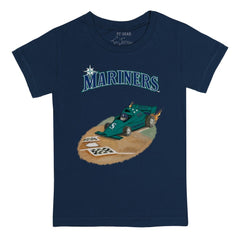 Navy Seattle Mariners Tiny Turnip Youth Race Car T-Shirt