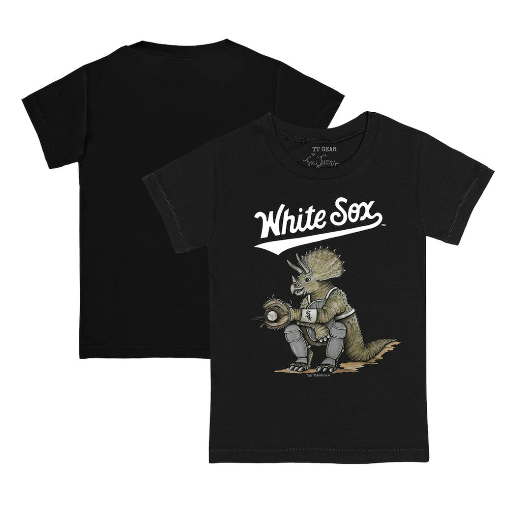 Black Chicago White Sox Tiny Turnip Youth Triceratops T-Shirt