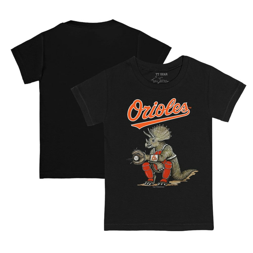 Black Baltimore Orioles Tiny Turnip Youth Triceratops T-Shirt