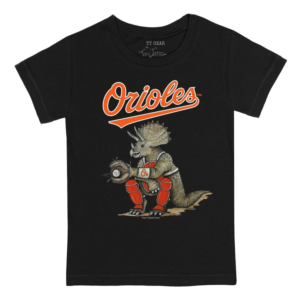 Black Baltimore Orioles Tiny Turnip Youth Triceratops T-Shirt