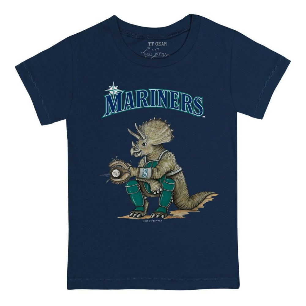 Navy Seattle Mariners Tiny Turnip Youth Triceratops T-Shirt