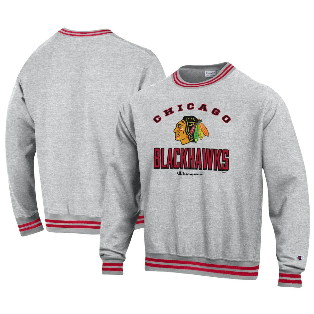 NHL Chicago Blackhawks Champion Reverse Weave Yarn Dye Pullover Sweatshirt