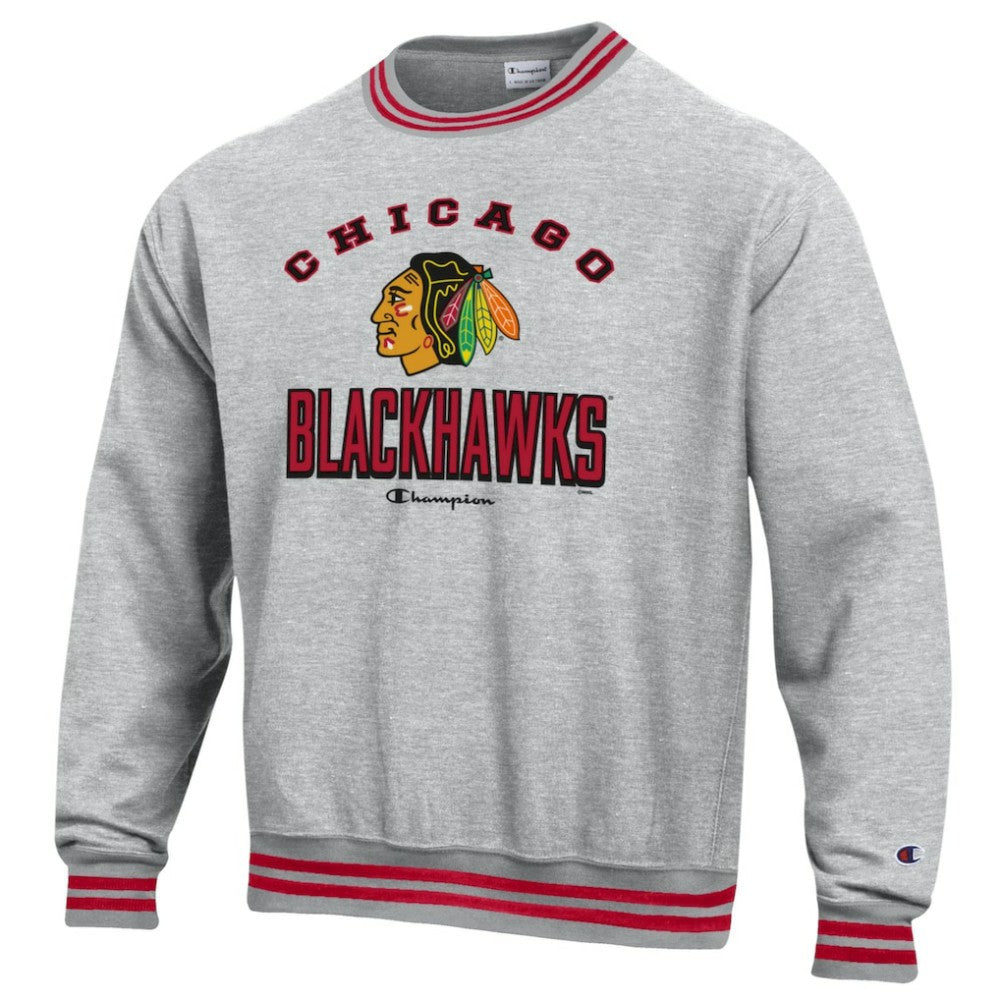 NHL Chicago Blackhawks Champion Reverse Weave Yarn Dye Pullover Sweatshirt