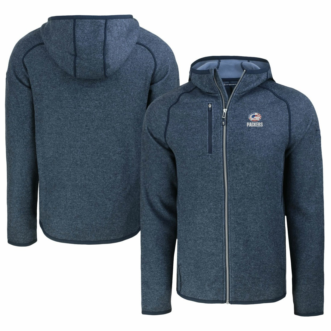 Cutter & Buck Americana Mainsail Full-Zip Hooded Jacket - Green Bay Packers Jackets