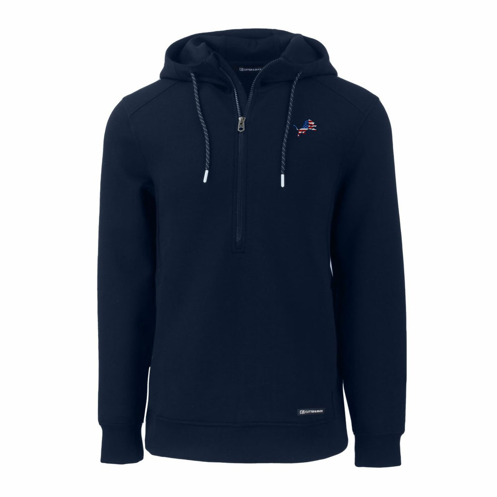 Cutter & Buck Americana Roam Eco Half-Zip Recycled Pullover Hoodie - Detroit Lions Hoodies