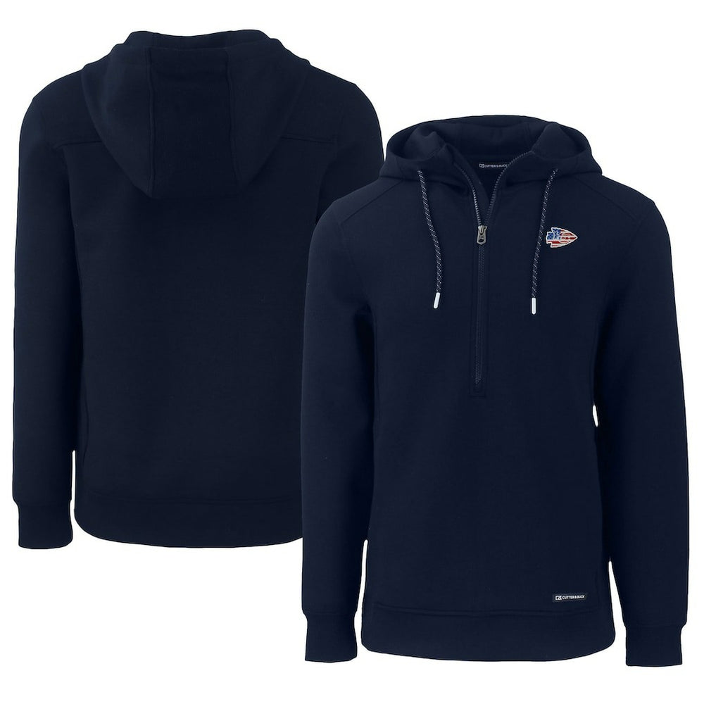 Cutter & Buck Americana Roam Eco Half-Zip Recycled Pullover Hoodie - Kansas City Chiefs Hoodies