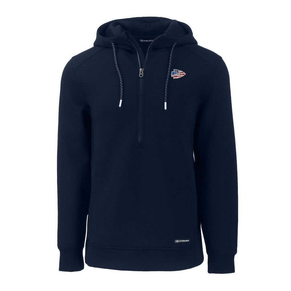 Cutter & Buck Americana Roam Eco Half-Zip Recycled Pullover Hoodie - Kansas City Chiefs Hoodies