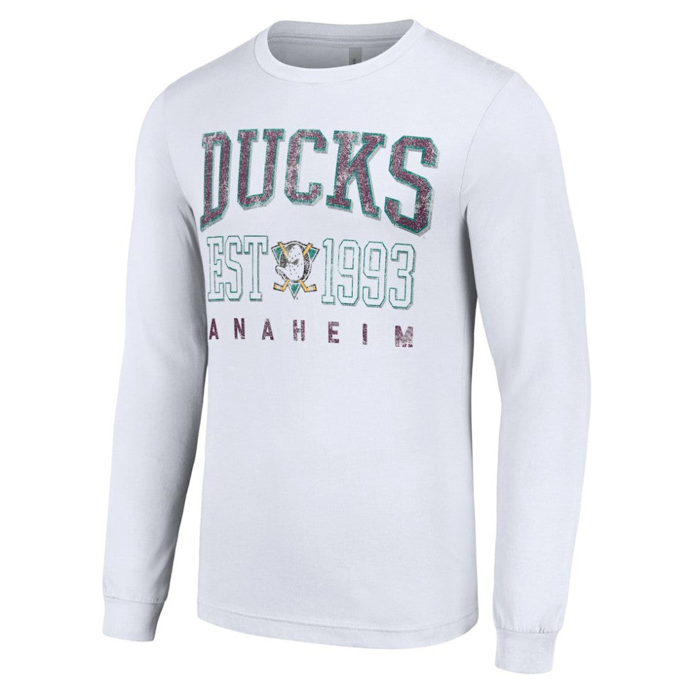 NHL Anaheim Ducks Starter Retro Graphic Long Sleeve Crew T-Shirt