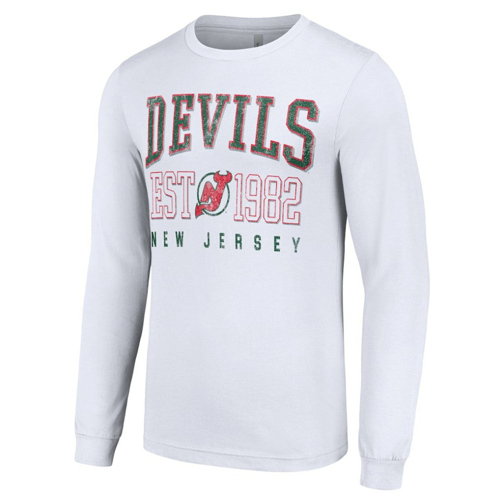NHL New Jersey Devils Starter Retro Graphic Long Sleeve Crew T-Shirt