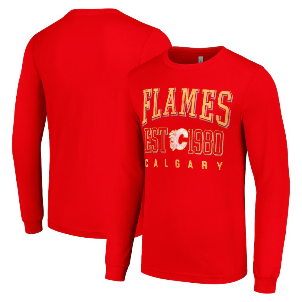 NHL Calgary Flames Starter Retro Graphic Long Sleeve Crew T-Shirt