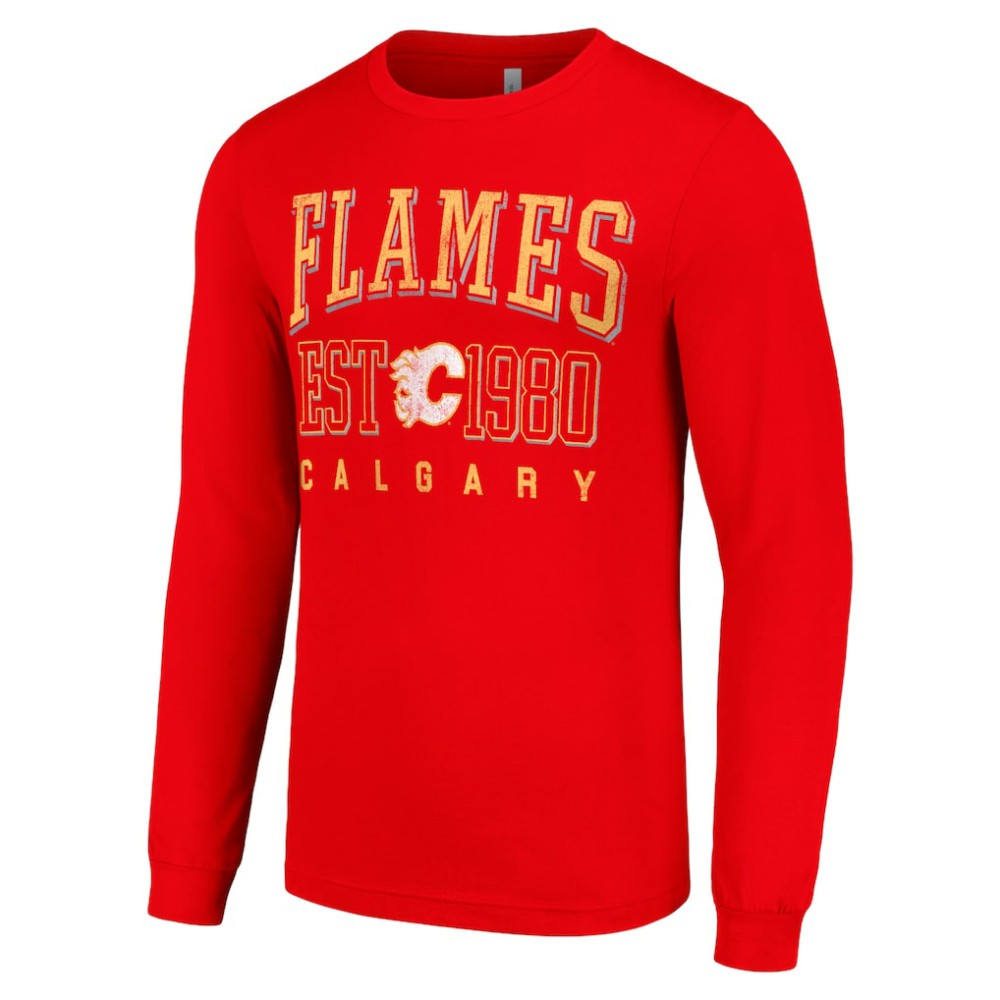 NHL Calgary Flames Starter Retro Graphic Long Sleeve Crew T-Shirt