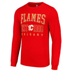 NHL Calgary Flames Starter Retro Graphic Long Sleeve Crew T-Shirt