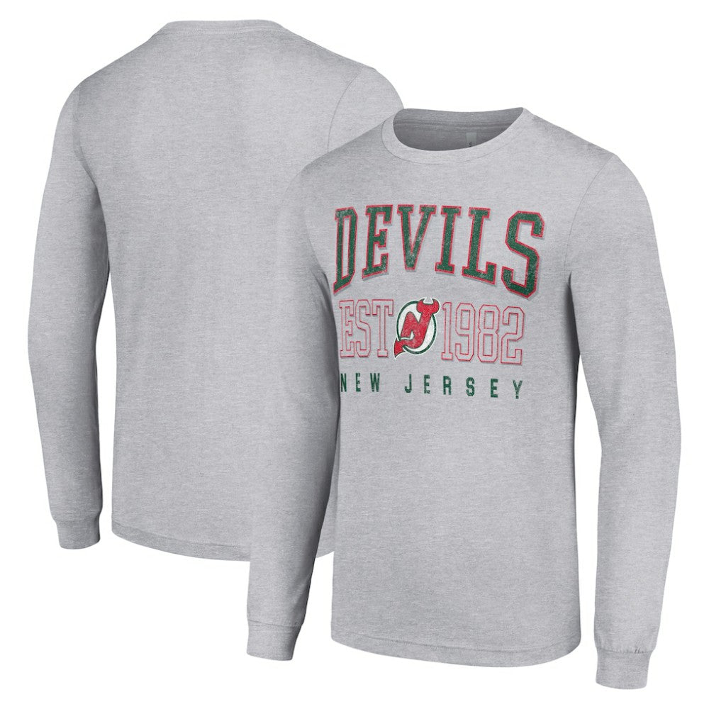 NHL New Jersey Devils Starter Retro Graphic Long Sleeve Crew T-Shirt