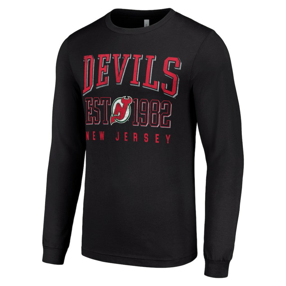 NHL New Jersey Devils Starter Retro Graphic Long Sleeve Crew T-Shirt