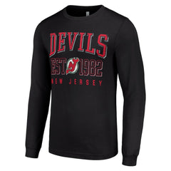 NHL New Jersey Devils Starter Retro Graphic Long Sleeve Crew T-Shirt