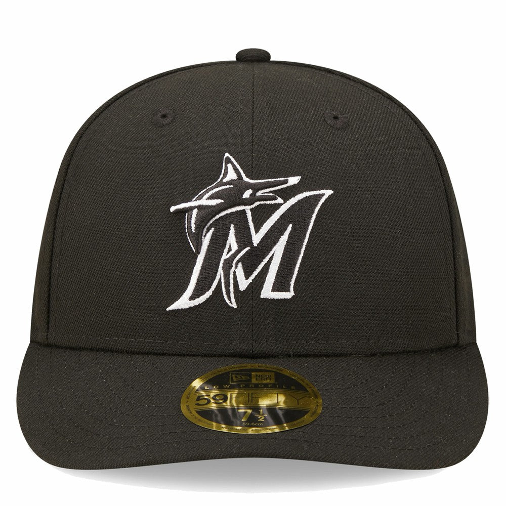 Black Miami Marlins New Era Low Profile 59FIFTY Fitted Hat