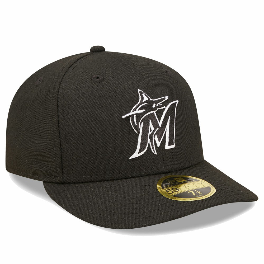 Black Miami Marlins New Era Low Profile 59FIFTY Fitted Hat