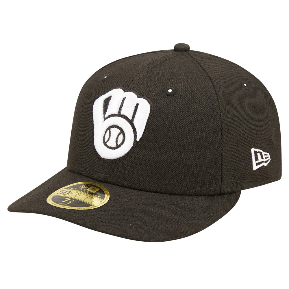 Black Milwaukee Brewers New Era Low Profile 59FIFTY Fitted Hat