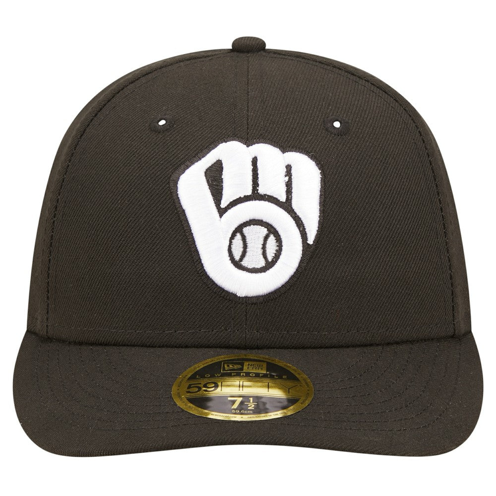 Black Milwaukee Brewers New Era Low Profile 59FIFTY Fitted Hat