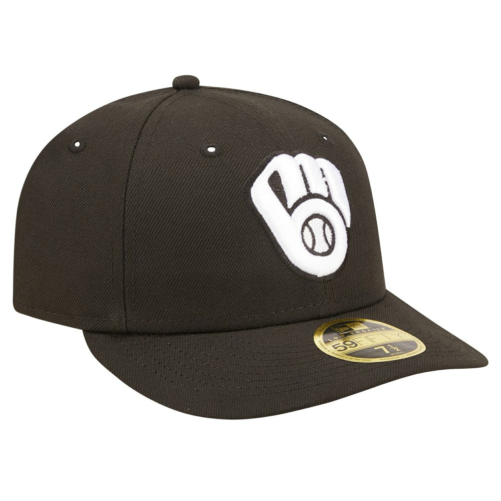 Black Milwaukee Brewers New Era Low Profile 59FIFTY Fitted Hat
