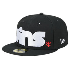 Black Minnesota Twins New Era Checkered Undervisor 59FIFTY Fitted Hat