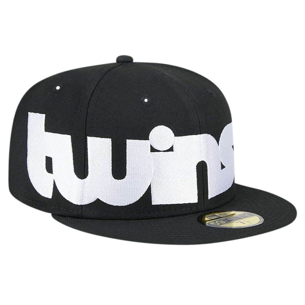 Black Minnesota Twins New Era Checkered Undervisor 59FIFTY Fitted Hat