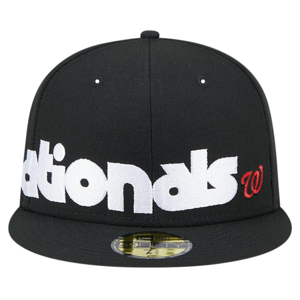 Black Washington Nationals New Era Checkered Undervisor 59FIFTY Fitted Hat