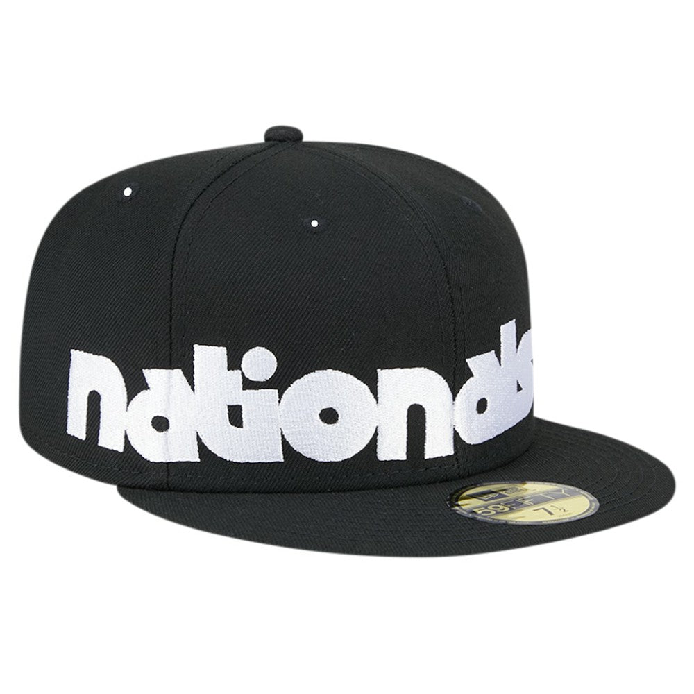 Black Washington Nationals New Era Checkered Undervisor 59FIFTY Fitted Hat