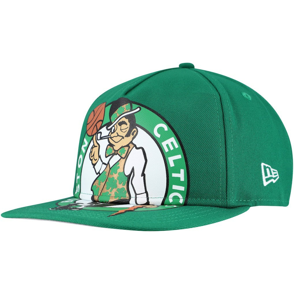 New Era Boston Celtics Oversized Puff Print Logo Golfer Snapback Hat
