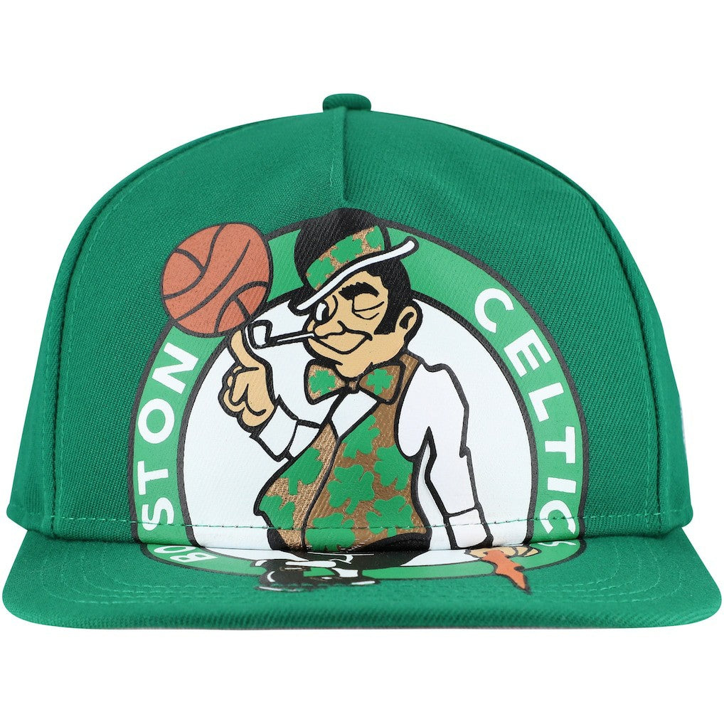 New Era Boston Celtics Oversized Puff Print Logo Golfer Snapback Hat