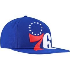 New Era Philadelphia 76ers Oversized Puff Print Logo Golfer Snapback Hat