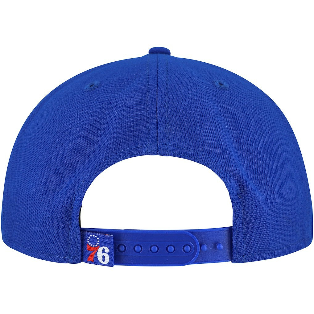 New Era Philadelphia 76ers Oversized Puff Print Logo Golfer Snapback Hat