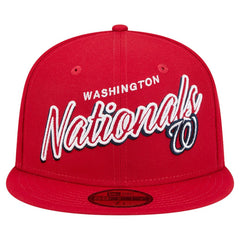 Red Washington Nationals New Era Script Sided 59FIFTY Fitted Hat