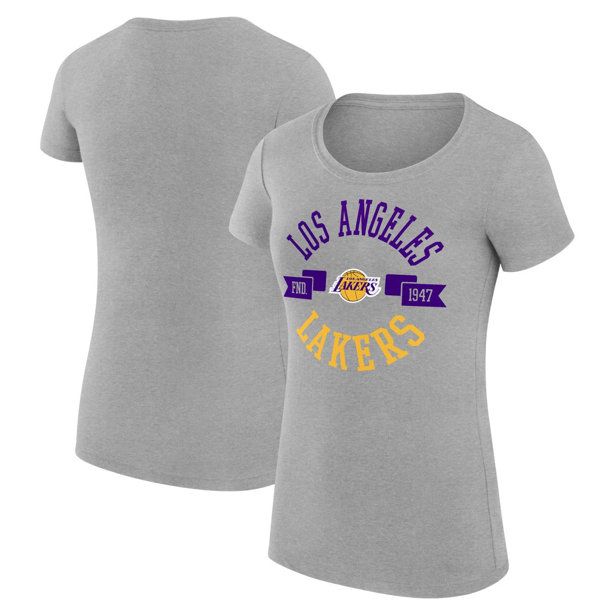 Los Angeles Lakers G-III 4Her by Carl Banks Women's Super-Slim Fit Lightweight Large City Logo T-Shirt