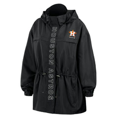 Black Houston Astros WEAR by Erin Andrews Women's Full-Zip Windbreaker Hoodie Jacket
