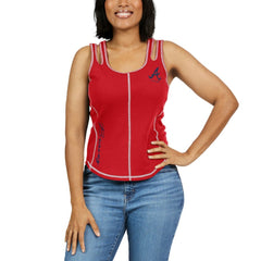 Red Atlanta Braves WEAR by Erin Andrews Women's Contrast Stitch Tank Top