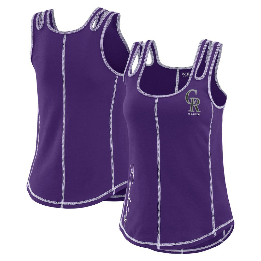 Purple Colorado Rockies WEAR by Erin Andrews Women's Contrast Stitch Tank Top