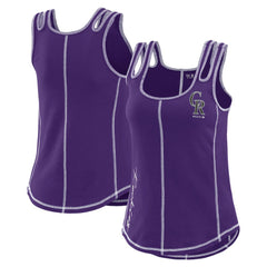 Purple Colorado Rockies WEAR by Erin Andrews Women's Contrast Stitch Tank Top