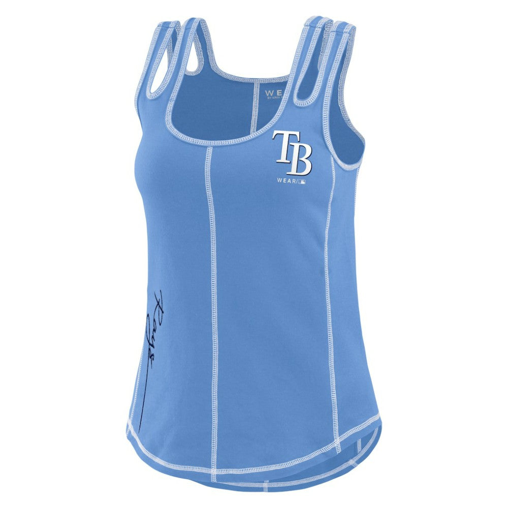 Light Blue Tampa Bay Rays WEAR by Erin Andrews Women's Contrast Stitch Tank Top