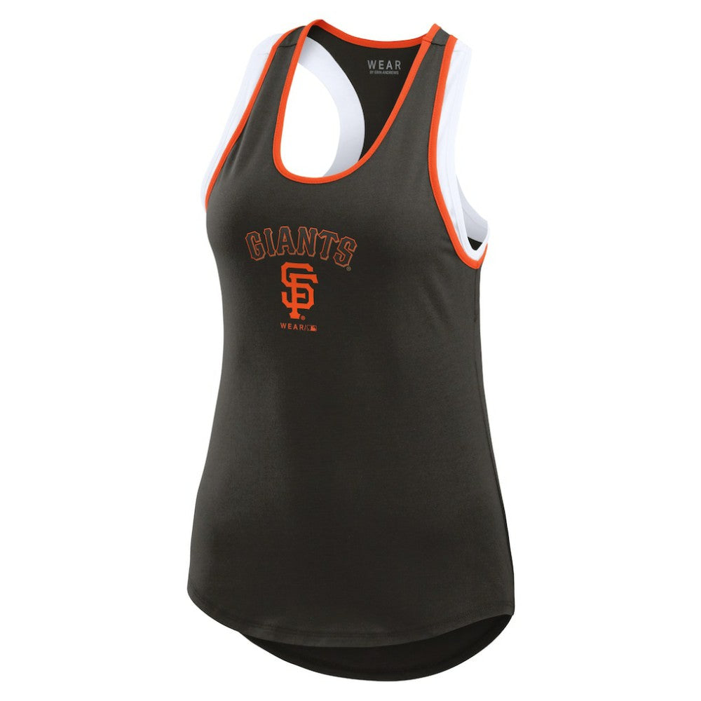 Black San Francisco Giants WEAR by Erin Andrews Women's Colorblock Racerback Tank Top