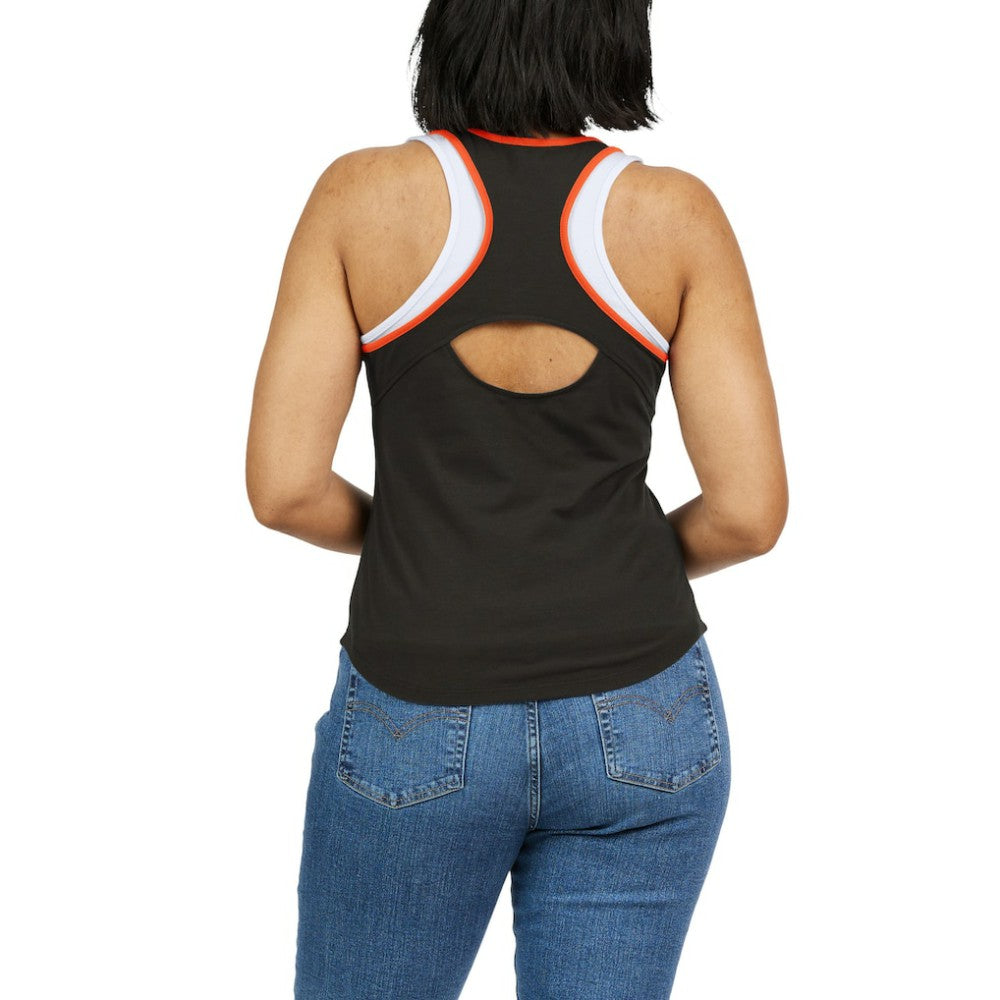 Black San Francisco Giants WEAR by Erin Andrews Women's Colorblock Racerback Tank Top