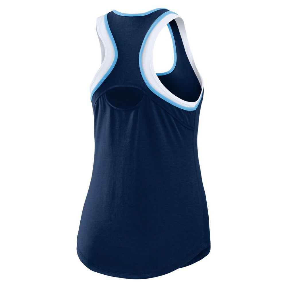 Navy Tampa Bay Rays WEAR by Erin Andrews Women's Colorblock Racerback Tank Top
