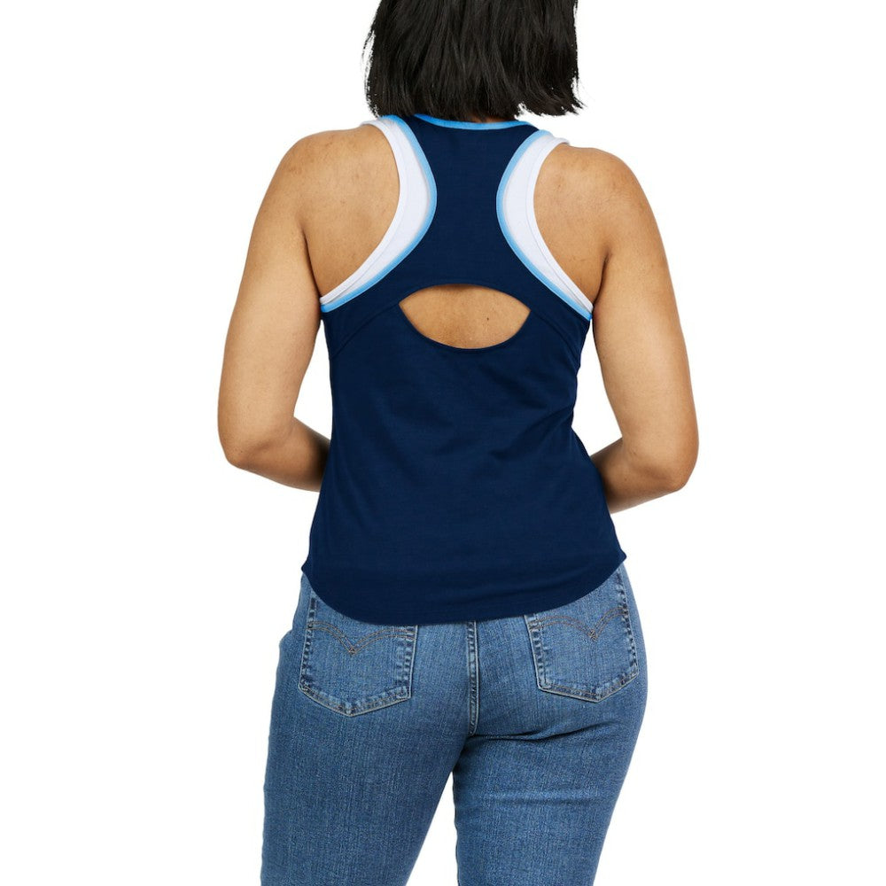 Navy Tampa Bay Rays WEAR by Erin Andrews Women's Colorblock Racerback Tank Top