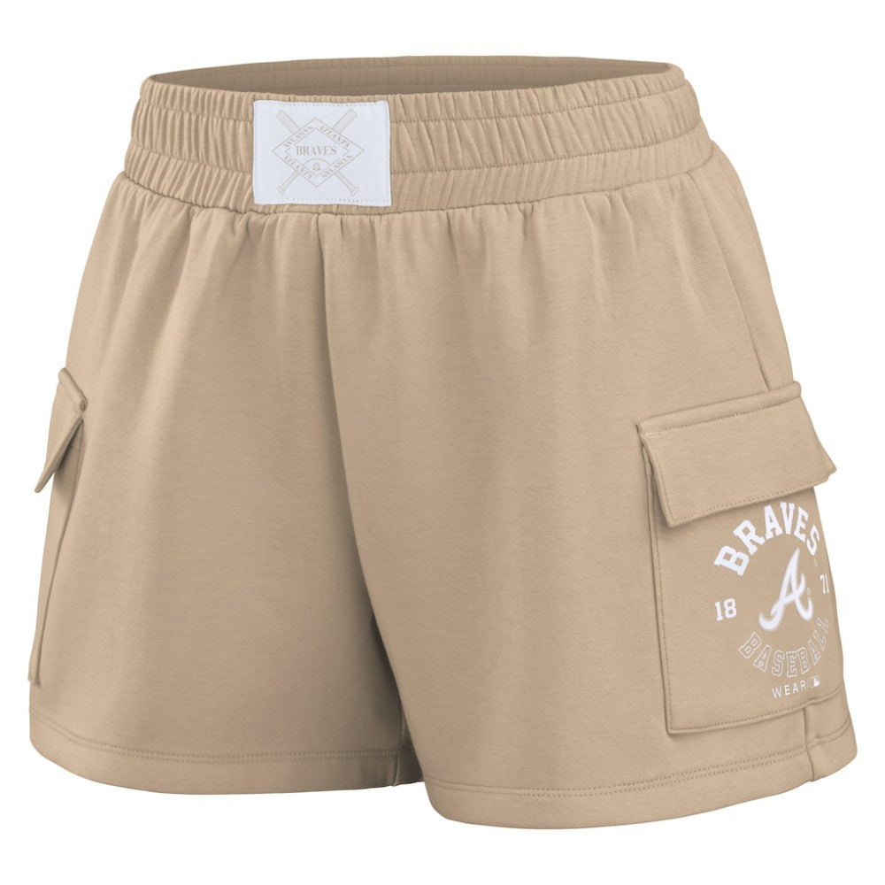 Tan Atlanta Braves WEAR by Erin Andrews Women's Shorts